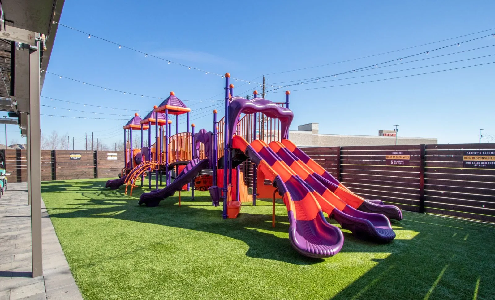 The outdoor family playground at Cactus Jack’s in Mont Belvieu